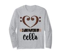 Clave de bajo Musical Heart Me Encanta Tocar mi Violonchelo músico Manga Larga