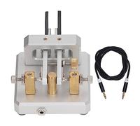 Clave de código Morse Doble Paleta Automático CW Telegrama de Onda Corta Tapper Profesional Acero Inoxidable Latón Aleación de Aluminio Fibra de Carbono para entusiastas de la (Plata)