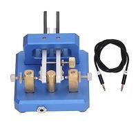 Clave de código Morse Doble Paleta Automático CW Telegrama de Onda Corta Tapper Profesional Acero Inoxidable Latón Aleación de Aluminio Fibra de Carbono para entusiastas de la (Azul)