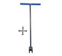 Clave de la válvula en forma de T: agarre de acero fuerte de 43x20 cm, mango ergonómico anti-deslizamiento, abridor versátil de cuatro medidores con diseño portátil | Handy accesorio de plomería para