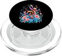 Clave de Sol Colorida con Flores y Notas Musicales PopSockets PopGrip para MagSafe