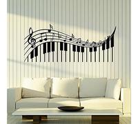 Clave de Sol Teclas Musicales Vinilo Pared calcomanía Aula música Notas de Piano Piano Forte Pegatina de Pared Sala de Estar Moderna decoración del hogar 42x99cm