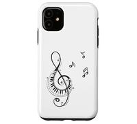 Clave de sol y piano Diseño para músicos Carcasa para iPhone 11