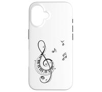 Clave de sol y piano Diseño para músicos Carcasa para iPhone 16