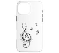 Clave de sol y piano Diseño para músicos Carcasa para iPhone 16 Pro Max