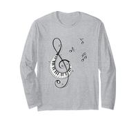 Clave de sol y piano Diseño para músicos Manga Larga
