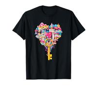 Clave para Mi Corazón Liska Colorido Amor Paisaje Urbano Camiseta