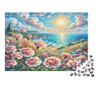 Clavel 1000 Piezas Cartón Grueso Flores costeras Rompecabezas Premium Apasionados Entrenamiento Cerebral Regalo Fiesta Casa 38x26cm/1000pcs