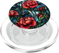 Clavel Enero Nacimiento Flor Floral Manchada PopSockets PopGrip para MagSafe