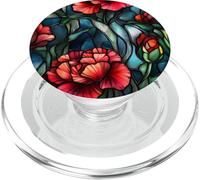 Clavel Nacimiento Enero Flor Floral Manchada Naranja PopSockets PopGrip para MagSafe