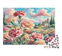 Clavel Puzzle Imposible,desafío para Adultos Flor Multicolor Flor de Color Entretenimiento Creativo 1000 Piezas Obra De Arte De Juego De para Adultos Y Niños 70x50cm/1000pcs