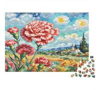 Clavel Puzzles Imposible,desafío for Adults Flor Multicolor Flor de Color Entretenimiento Creativo 1000 Piezas Obra De Arte De Juego De para Adultos, Regalos A Partir De 14 Años 70x50cm/1000pcs