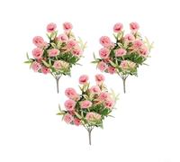 Claveles artificiales de tela en color rosa, elegantes flores decorativas para boda y día de la madre, simulación fácil de cuidar como decoración de mesa o regalo, 1 o 3 unidades (3 unidades)