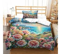 claveles Fabricación 3D Sábanas Ropa De Cama Juego De Dormitorio claveles Funda Nórdica Fibra Ultrafina Funda De Almohada Incluida Delicado Y Lavable Single（135x200cm）