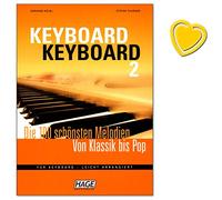 Clavier Clavier 2-100 plus belles Mélodies de classique à Pop Pour Clavier - Facile ARRANGIERT - avec cœur Note colorée Pince