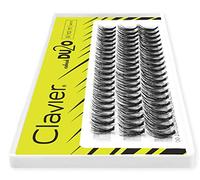 Clavier Pestañas artificiales en mechones 20D 9-10-11 mm, forma C, racimo individual, pestañas individuales, doble volumen, pestañas postizas | Ultravolumen, extensión de seda, pestañas naturales