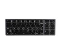 T'NB Teclado inalámbrico francés AZERTY, conexión Bluetooth, diseño ultra fino, batería recargable, control multimedia intuitivo, compatible con Windows y MacOs - Gris Azul