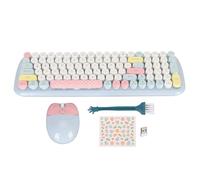 Clavier Sans Fil Souris coloré Pleine Taille Clavier de Machine à écrire Souris optique Mignonne pour Window PC ordinateur Portable ordinateur de Bureau (Bleue)