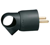 Clavija con tirador (Negro, Plástico, IP20)