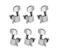 Clavija afinación cuerdas guitarra 6 Piezas De Sintonizadores De Bloqueo De Cuerdas De Guitarra Sellada 3L3R Tuning Pegs String Tuners Guitar Tuner Machine Heads Pandillas (Color : Silver)