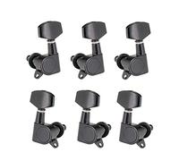 Clavija afinación cuerdas guitarra 6 Piezas De Sintonizadores De Bloqueo De Cuerdas De Guitarra Sellada 3L3R Tuning Pegs String Tuners Guitar Tuner Machine Heads Pandillas (Color : Black)