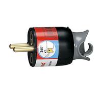 Clavija bipolar 2P+T 16A rotativa movil negra (Legrand 050173)