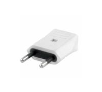 Clavija bipolar blanca 10 A, fabricada en material resistente, ideal para conexiones eléctricas seguras y confiables en el hogar.