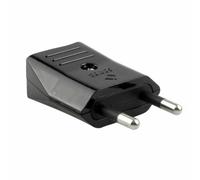 Clavija bipolar negra 10 A, ideal para conexiones eléctricas seguras y funcionalidad en electrodomésticos y herramientas.
