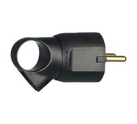 Clavija con tirador (Negro, Plástico, IP20)