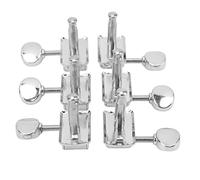 Clavija de Afinación de Cuerdas, 6 uds. Clavijas de Afinación de Cuerdas Estilo Retro Metal Delicadas Clavijas de Afinación Reemplazo para Guitarra Eléctrica (Plata)