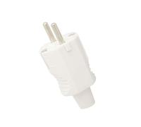 Clavija de caucho blanca 10/16A, resistente al agua, ideal para conexiones eléctricas en exteriores y entornos húmedos.