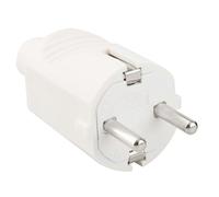 Clavija de caucho blanca 10/16A, resistente y duradera, ideal para conexiones eléctricas seguras y fiables.