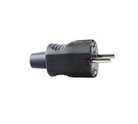 Clavija de caucho negra 10/16A, resistente al agua, ideal para conexiones eléctricas en exteriores y aplicaciones industriales.
