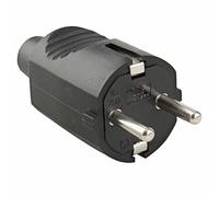 Clavija de caucho negra 10/16A - Resistente, impermeable, ideal para uso industrial y conectar equipos eléctricos.