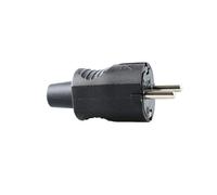 Clavija de caucho negra 10/16A, resistente y durable, ideal para conexiones eléctricas en entornos exigentes.