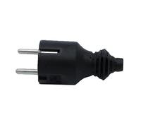 Clavija de Caucho Negra IP44 16A 250V para Conexiones Seguras en Exteriores y Ambientes Húmedos.