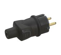 Clavija de goma 2 P+TT (230 V, IP20, Negro)