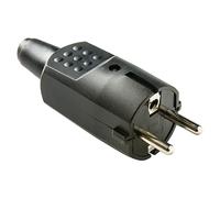 Clavija de goma 2 P+TT (250 V, IP20, Negro)