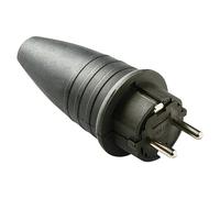Clavija de goma 2 P+TT (250 V, IP44, Negro)