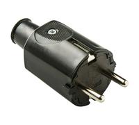 Clavija de goma 2 P+TT (Negro, Goma, IP44)