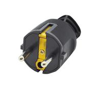 Clavija de goma bicolor 16A 250V, ideal para conexiones eléctricas seguras y resistentes a la intemperie.