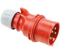 Clavija industrial IEC 60309 P+N+T, 32A, 400V- IP44. - Conector Rojo 16A/32A para uso industrial (32A)