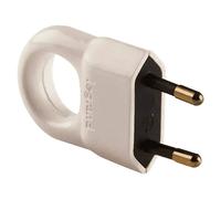 Clavija plana con anillo (Blanco, Plástico, IP20)