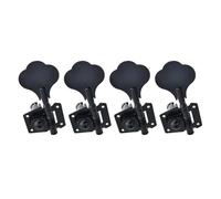 Clavijas de afinación de bajo eléctrico, cabezales de máquina abiertos, sintonizadores cromados negros 4R 4L 2R2L for bajo, accesorios de bajo(Black 4L)