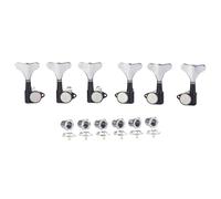 Clavijas de afinación de bajo sellado 18:1 de 6 cuerdas, para bajo, máquinas de afinación de bajo, compatibles con Ibanez/Yamaha, estilo acústico/bajo eléctrico, negro con cromo 3L/3R