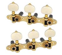 Clavijas de afinación de guitarra clásica, 2 tablones, clavija de afinación de guitarra clásica, afinadores de guitarra acústica, llave de afinación 1:18, 3 izquierdas, 3 derechas, perillas de