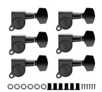 Clavijas De Afinación De Guitarra Clavijas Afinación Guitarra | Afinadores de guitarra sellados de tamaño completo 15:1 - 6 uds 6L 6R 3L3R(6R Black)