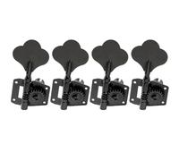 Clavijas De Afinación De Guitarra Clavijas De Bajo Eléctrico | Afinadores De Bajos Eléctricos De Engranaje Abierto 4 En Línea, Clavijas De Teclas De Afinación(Clover Button Black)
