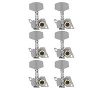 Clavijas de Afinación de Guitarra Llaves de Afinación con Bloqueo Plata Resistente Estable Ukelele Eléctrico Acústico Reproductores de Música (Seis botones de juego derecho)