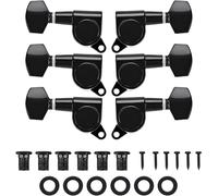 Clavijas de Afinación de Guitarra, Sintonizadores de Bloqueo de Zinc, Cabezas Cuadradas, Negro, para Músicos Profesionales, Estudiantes y Guitarras Clásicas, Acústicas, Eléctricas y Flamenca